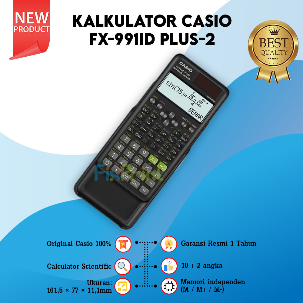 

Adn Kalkulator Casio Scientific fx-991ID PLUS-2 Calculator Ilmiah Lengkap FX 991ID PLUS 2 New