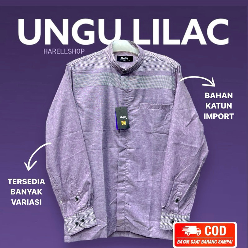 Kemko warna ungu muda lilac / lilak tangan panjang terbaru