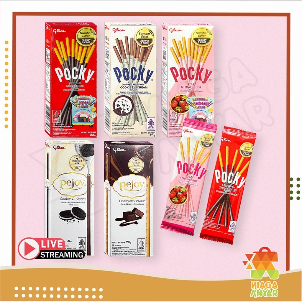 

NA Glico Pocky Pejoy Mini Half Size / Cemilan Biskuit Stick Pocky Wafer Makanan Ringan / Biscuit Snack