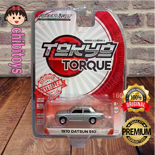 Greenlight Tokyo Torque Series 2 1970 Datsun 510 Silver Datsun Bre Diecast Miniscale Original