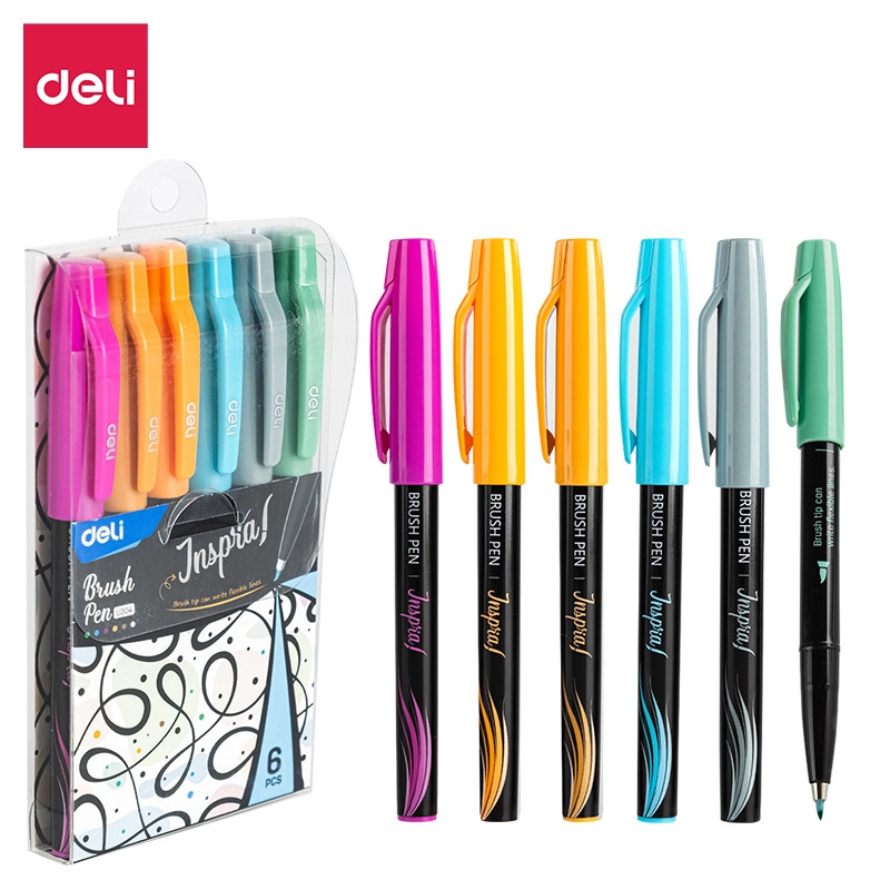 

Kuas Pen / Brush Pen Deli 6 Warna - EU304