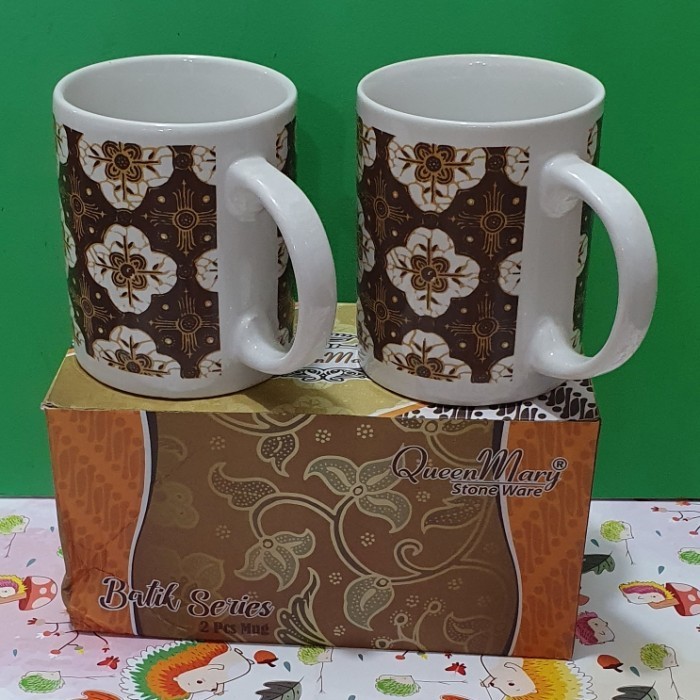 Gelas papa & mama batu isi 2pcs