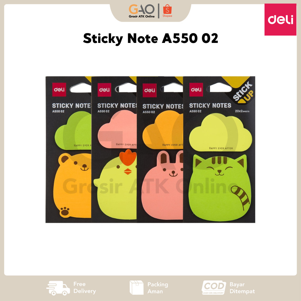 

Sticky Note Deli A550 02 Memo Tempel 2 x 20 Lembar Deli A550 02