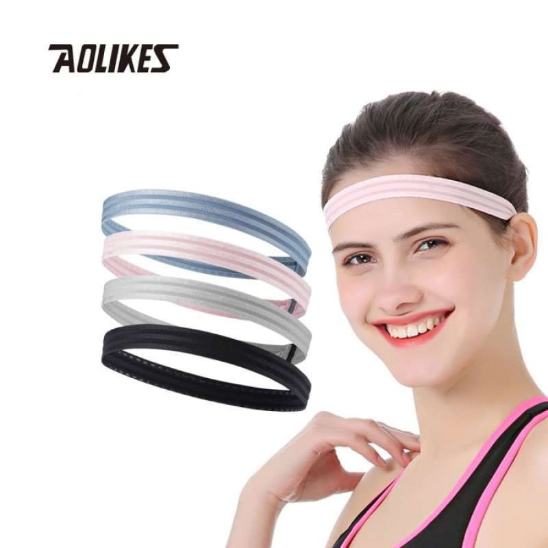 Sweatband Aolikes 2104 Bandana Ikat Kepala Olahraga Headband Non Slip Ikat Rambut Olahraga Running B