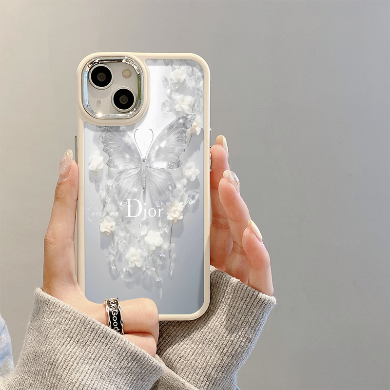 Case Dior butterfly Pattern Case For Casing hp iPhone 11 12 15 14 13 PlusProMax 8 7Plus SE2 SE3 6 6s
