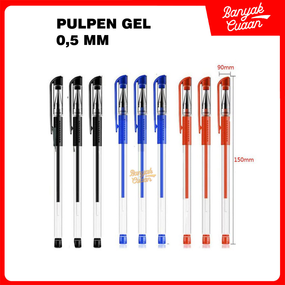 

[BC] Pena Gel 0.55mm Standard Pulpen tinta cair Alat Tulis Sekolah Kantor Pen Warna Warni Pena Ujung Lancip ATK Murah
