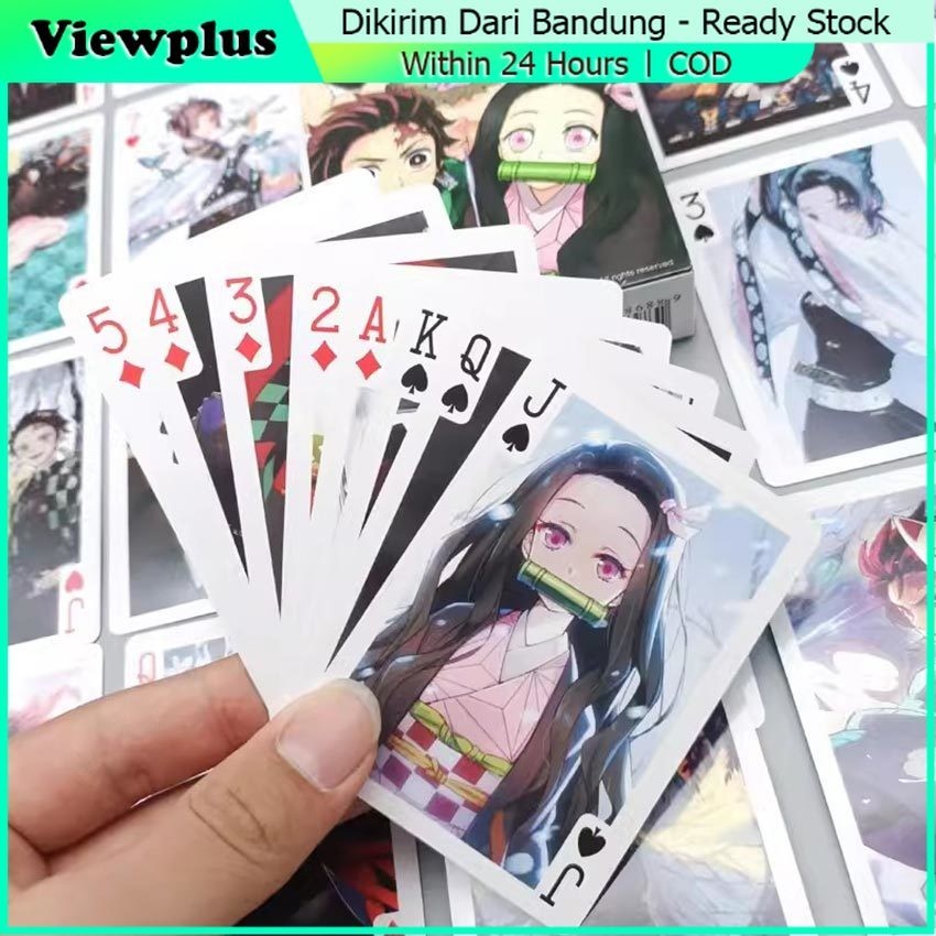 Kartu Poker Remi Anime Demon Slayer Mainan Poker Remi Playing Cards