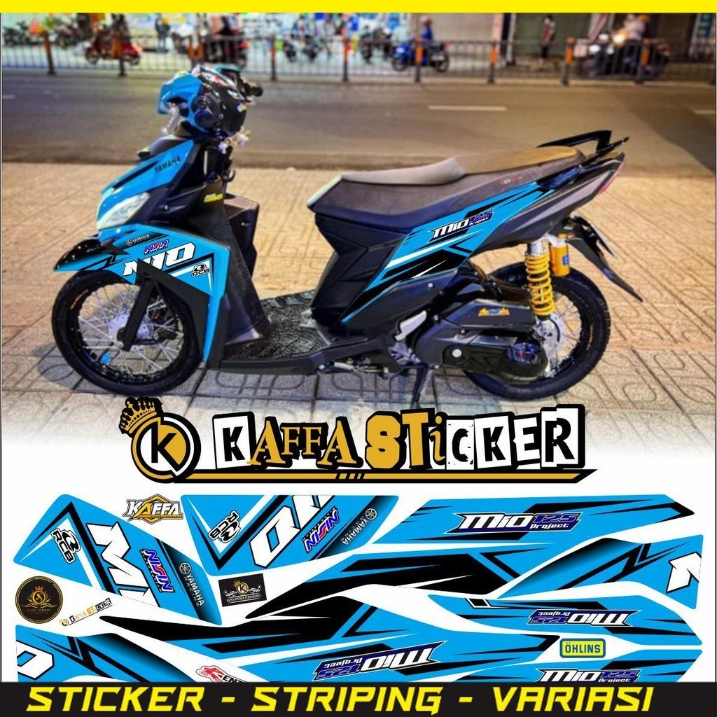 VARIASI Stiker Mio M3/Z Decal Striping Mio M3/Z Premium Racing biru muda VARIASI LIS