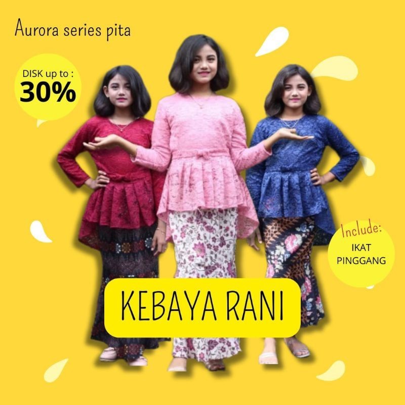 SETELAN KEBAYA ANAK PEREMPUAN MODERN 4-14 Tahun BRUKAT MODERN / STELAN BROKAT ROK DUYUNG KUTUBARU