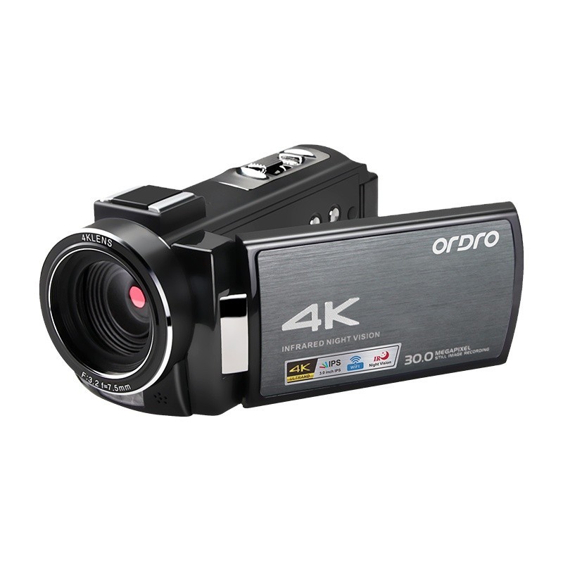 Kamera perekam Digital 4K UHD penglihatan malam inframerah Wifi IPS layar sentuh kamera Video AE8