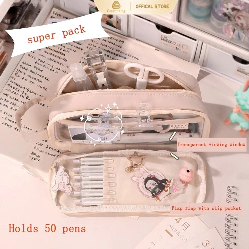 

INS Pencil Case Large Capacity Pencil Case Simple Japanese Stationery Storage Bag School Office Supplies