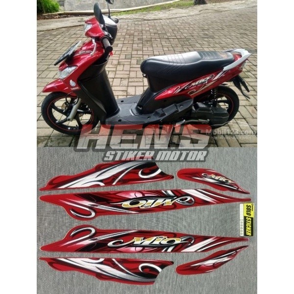 STIKER STRIPING MIO 2010 MERAH