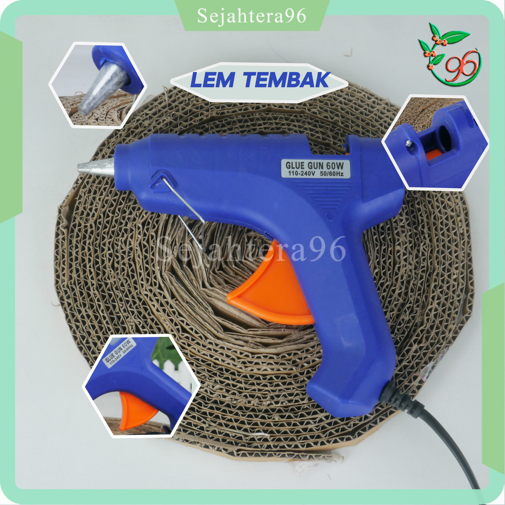 ALAT LEM TEMBAK 20W &amp; 60W PISTOL LEM TEMBAK HOT MELT GLUE GUN ON-OFF PEREKAT KUAT UNTUK MEREKATKAN DIY ART AND CRAFT DAN MAHAR PERNIKAHAN