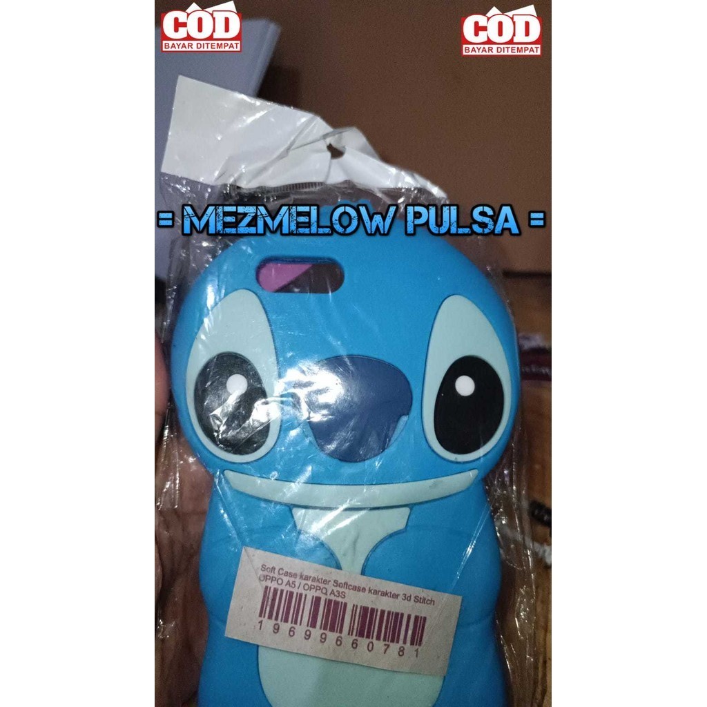Caseng karakter Softcase karakter 3d Stitch Silicone Case OPPO A5 / OPPO A3S