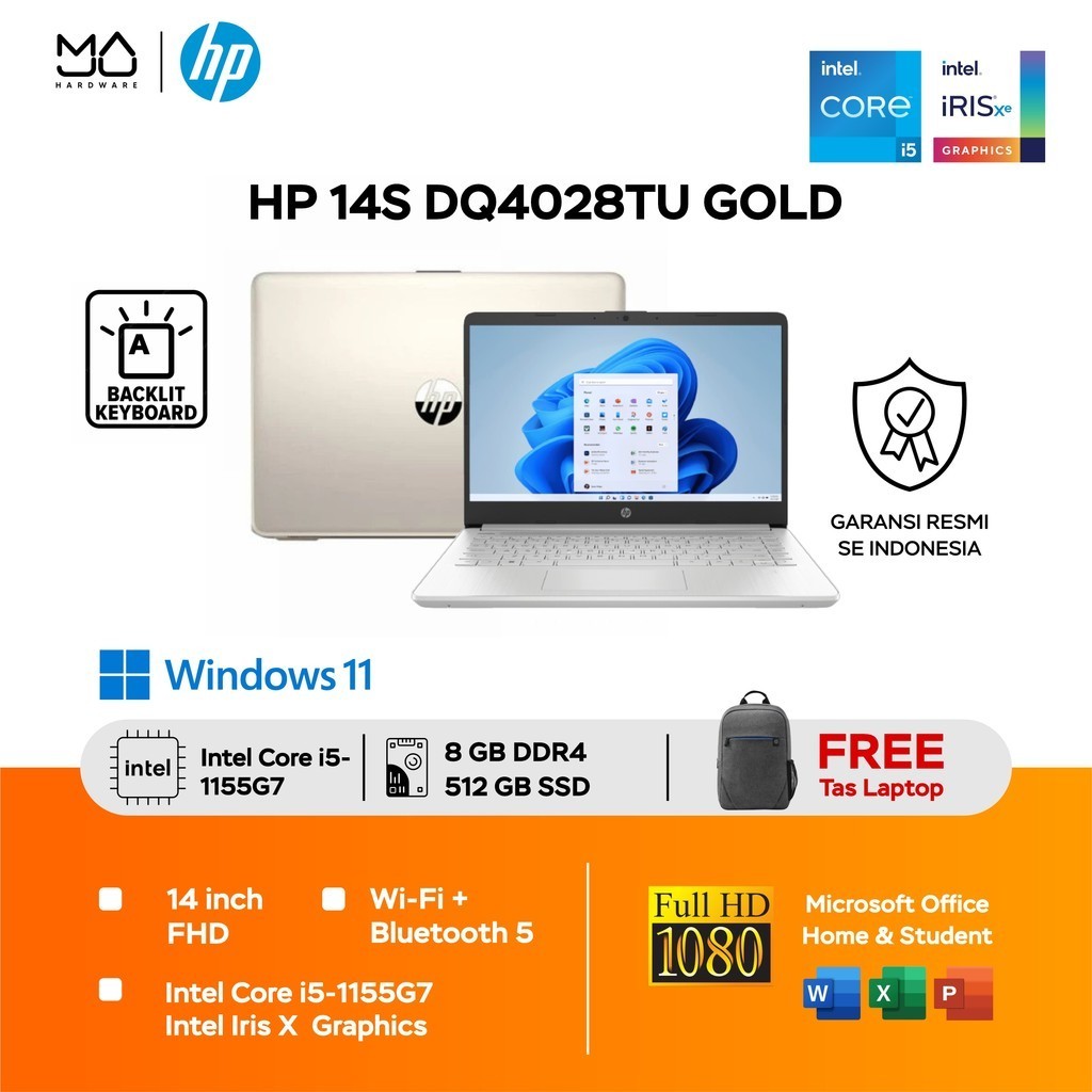 Laptop HP 14s-DQ4028TU – Intel Core i5-1155G7/8GB/512GB SSD
