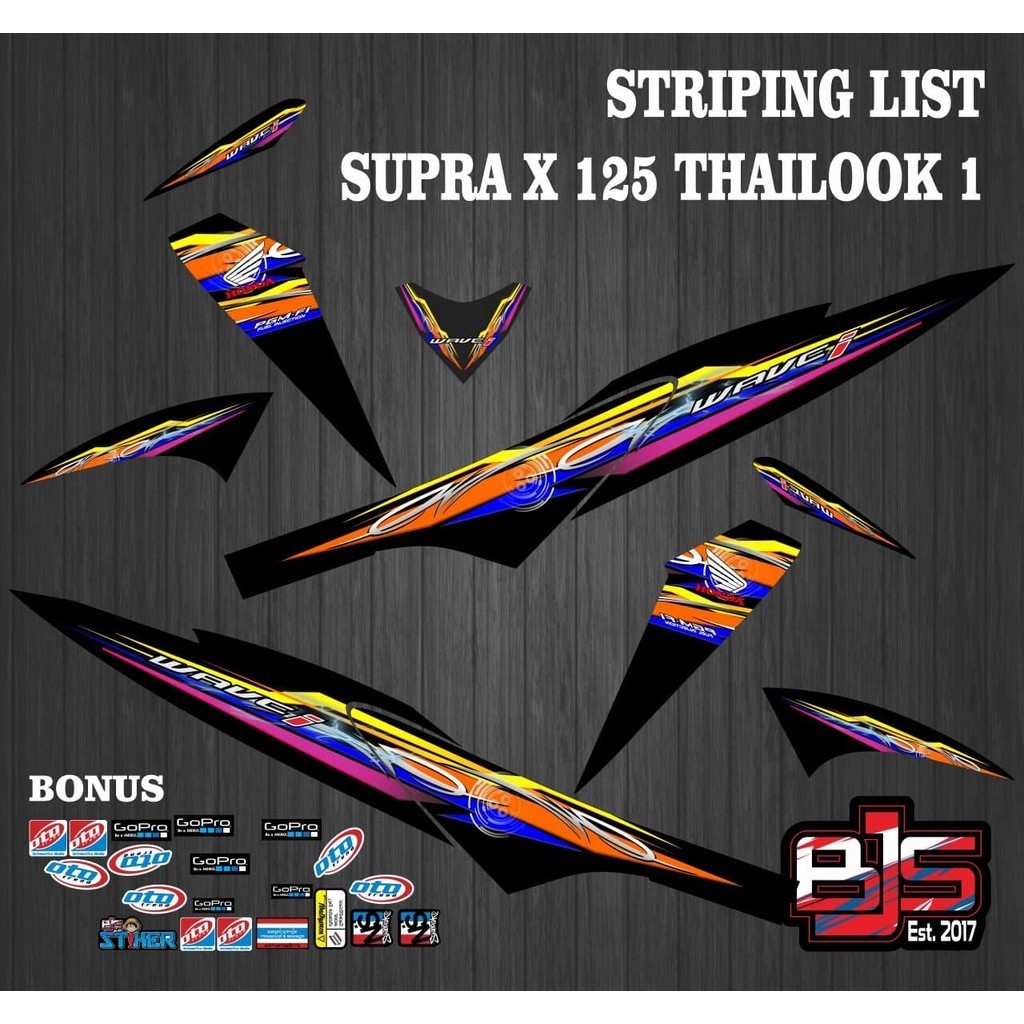 striping supra 125 - striping sticker stiker polet lisi wave 125 supra x 125 thailook 1
