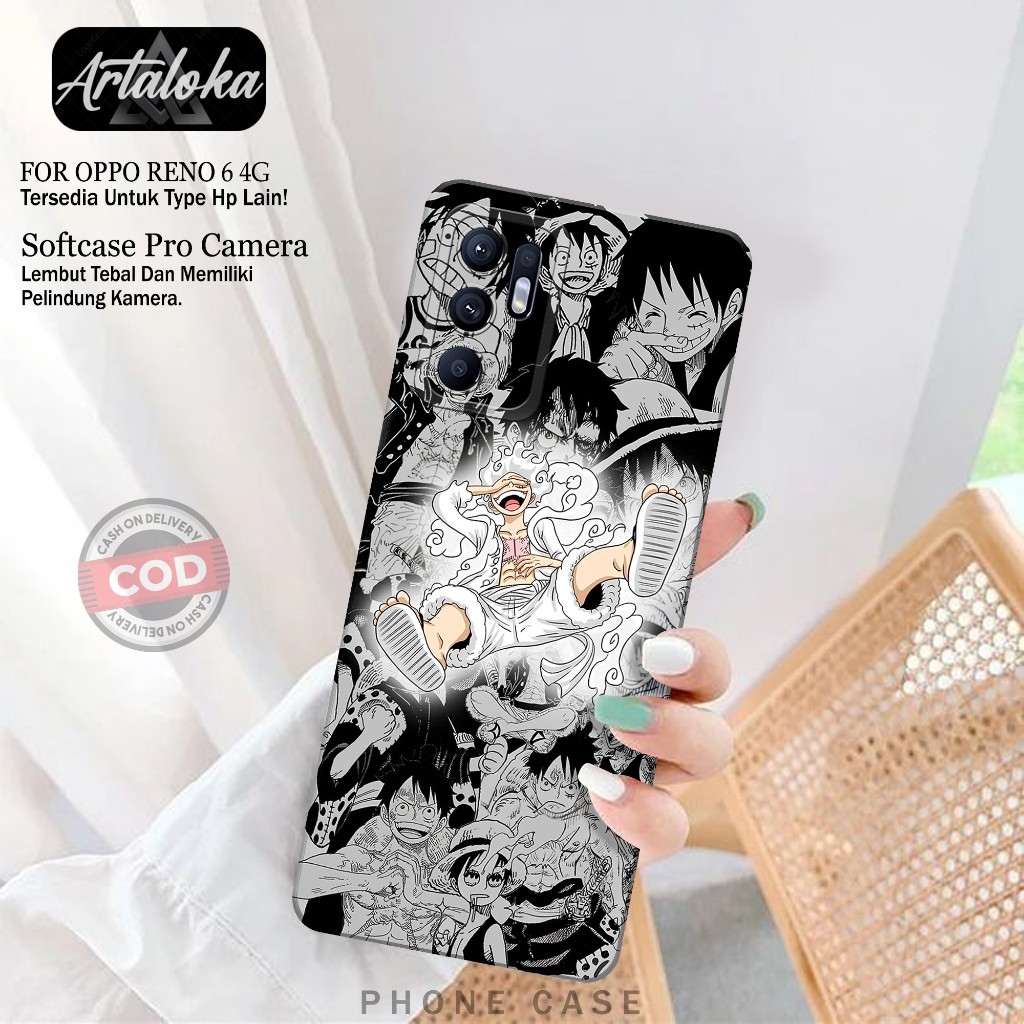 Softcase Hp Oppo Reno 6 4G Fashion Case Anime Case Oppo Reno 6 4G Silikon TPU Pro Camera Casing Oppo
