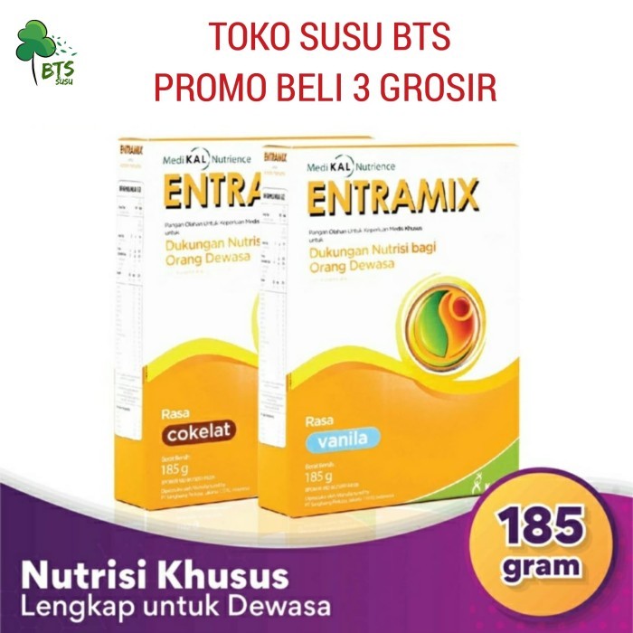 

[BIG SALE] ENTRAMIX 185gr Vanila coklat / Susu Entramix Lansia - coklat 175gr, packing Ekonomi