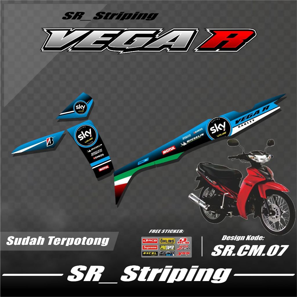 Striping Vega R New / Stiker Vega R New / Variasi Vega R New / Setiker Stiker List Variasi Motor Yam