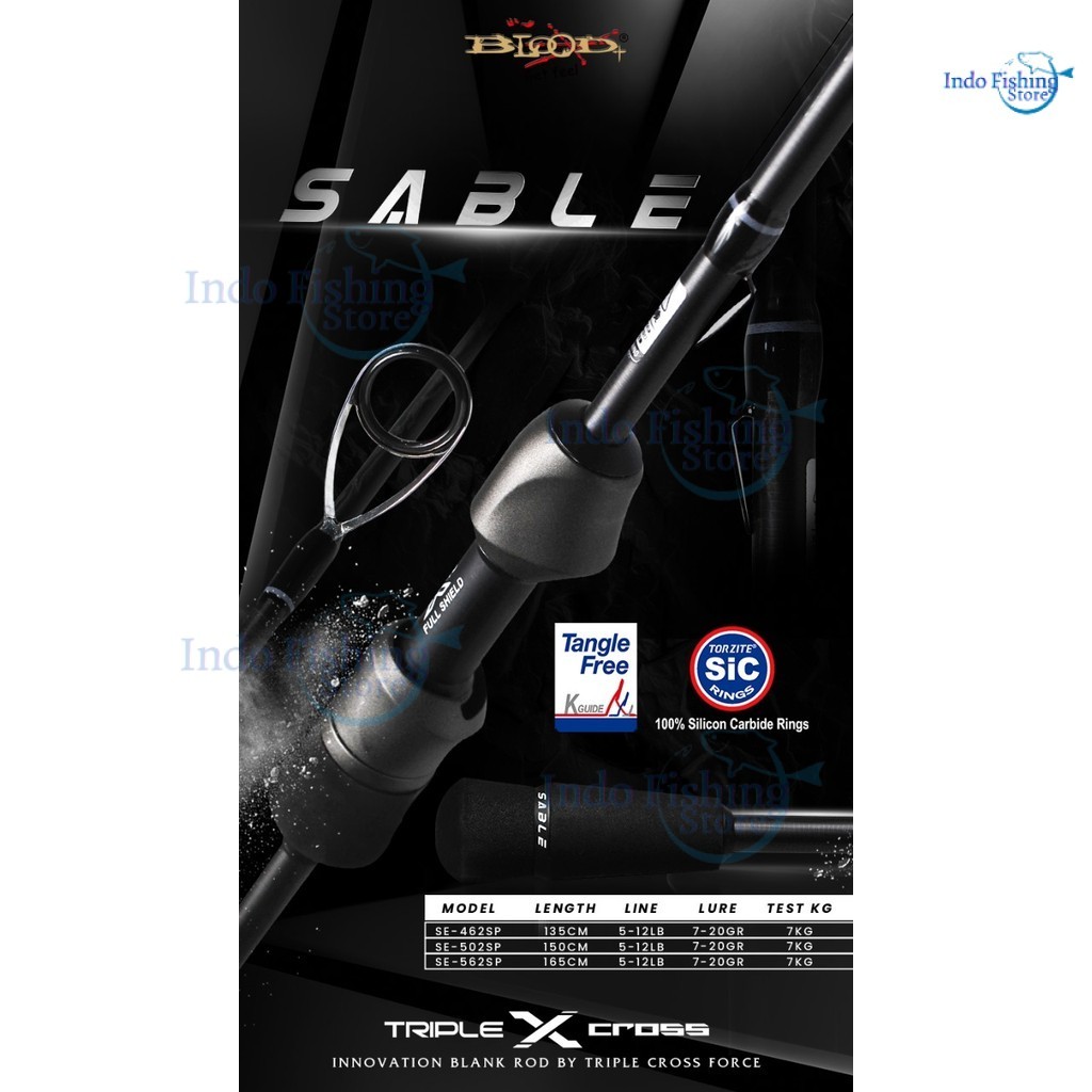 Joran Pancing Blood-X Sable 135 150 165 Carbon Mancing Galatama Kolam Free Packing Pipa PVC