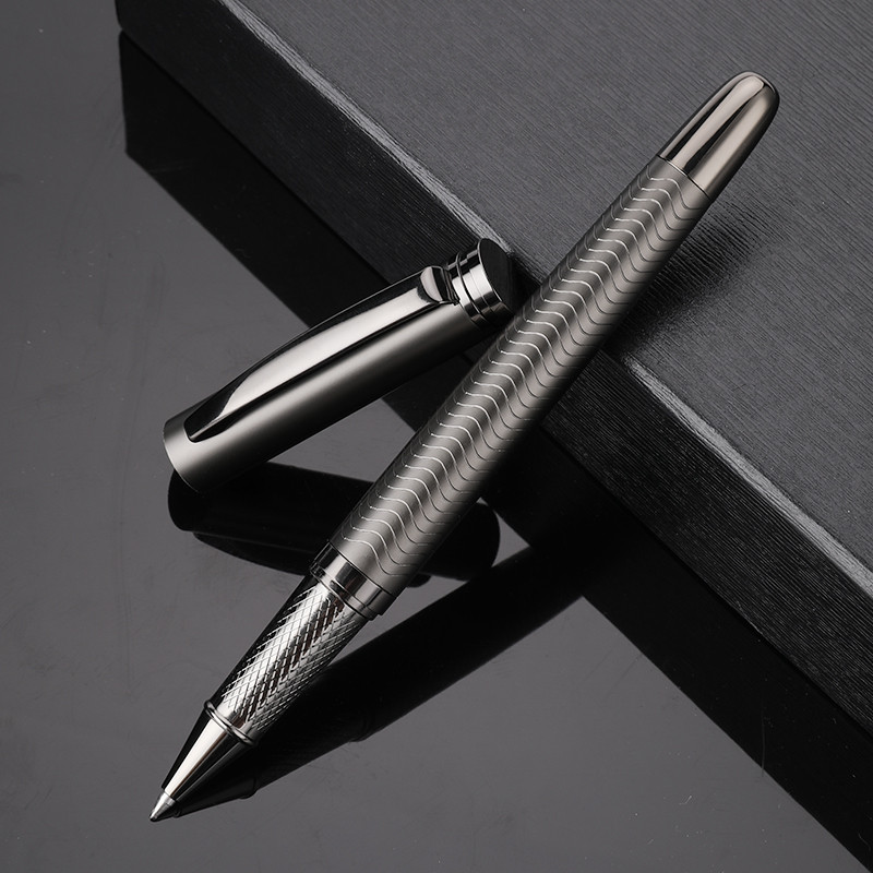 

1 PC High Quality Luxury Full Metal Ballpoint Pen Silver Plating Ball Pens Business Writing Signing School Office Supplies 03733