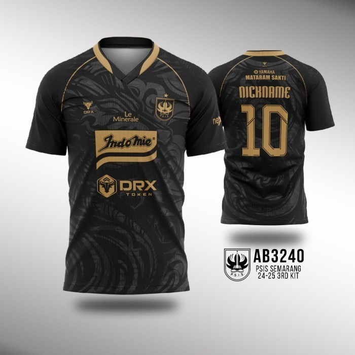 Kaos Jersey  Sepakbola PSIS 3rd Hitam 2024/2025 Liga Indonesia AB3240