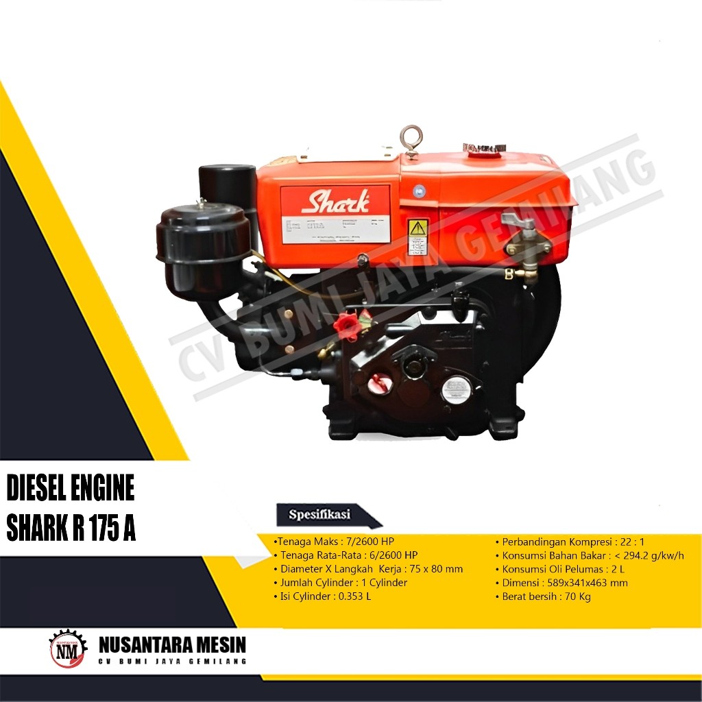 MESIN PENGGERAK SERBAGUNA / ENGINE DIESEL SHARK R 175 A