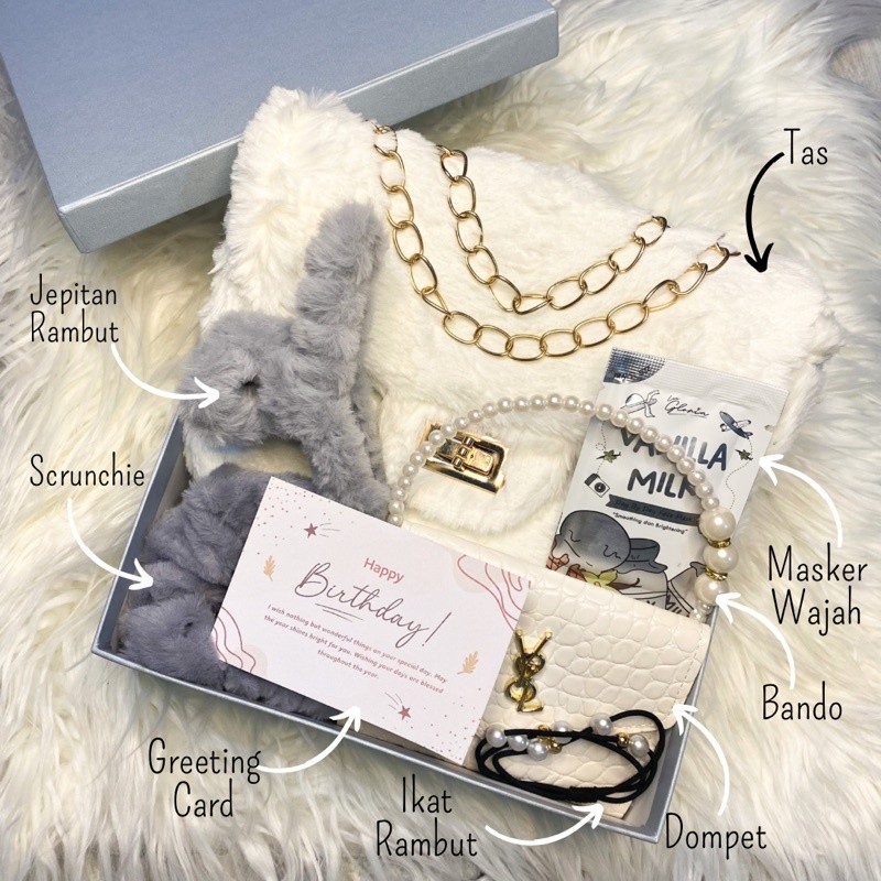 

[B2020]HAMPERS GIFT BOX TAS LUCU BAHAN BULU/KADO HARI GURU/KADO HARI IBU/KADO PACAR/KADO WISUDA/KADO WEDDING/KADO ANNIVERSARY/KADO NATAL/KADO VALENTINE/HADIAH ULANG TAHUN/HAMPERS LEBARAN/HAMPERS RAMADAN/HADIAH PERNIKAHAN