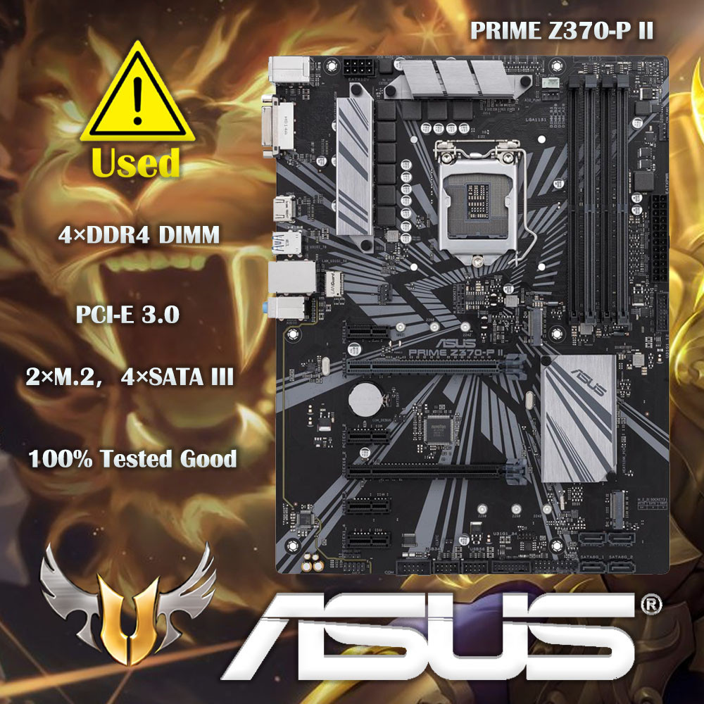 ASUS PRIME Z370-P II LGA 1151 (300 Series) Intel Z370 HDMI SATA 6Gb/s USB 3.1 ATX Intel Motherboard