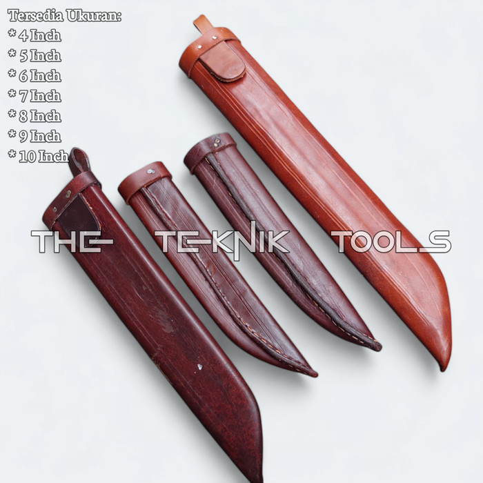 Sarung Pisau Kulit Cap Garpu 4" 5" 6" 7" 8" 9" 10" Inch Sarung Pisau Kulit Asli