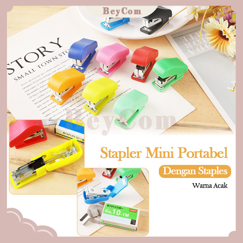 

Stapler Set/Stapler Mini Portabel /Stapler Cute Set/Kecil Set Staples Warna Warni
