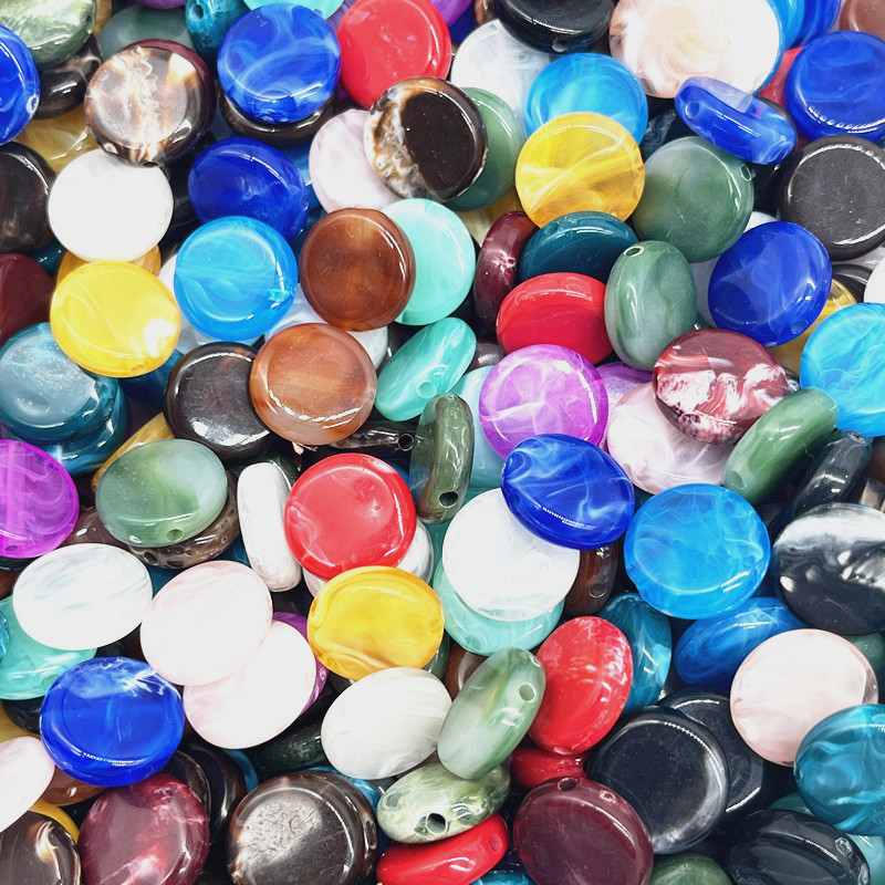 

New 20pcs/lot 15mm Imitation Natural Stone Beads Oval Shape Acrylic Beads for Jewelry Making DIY Handmade Earring Accessories