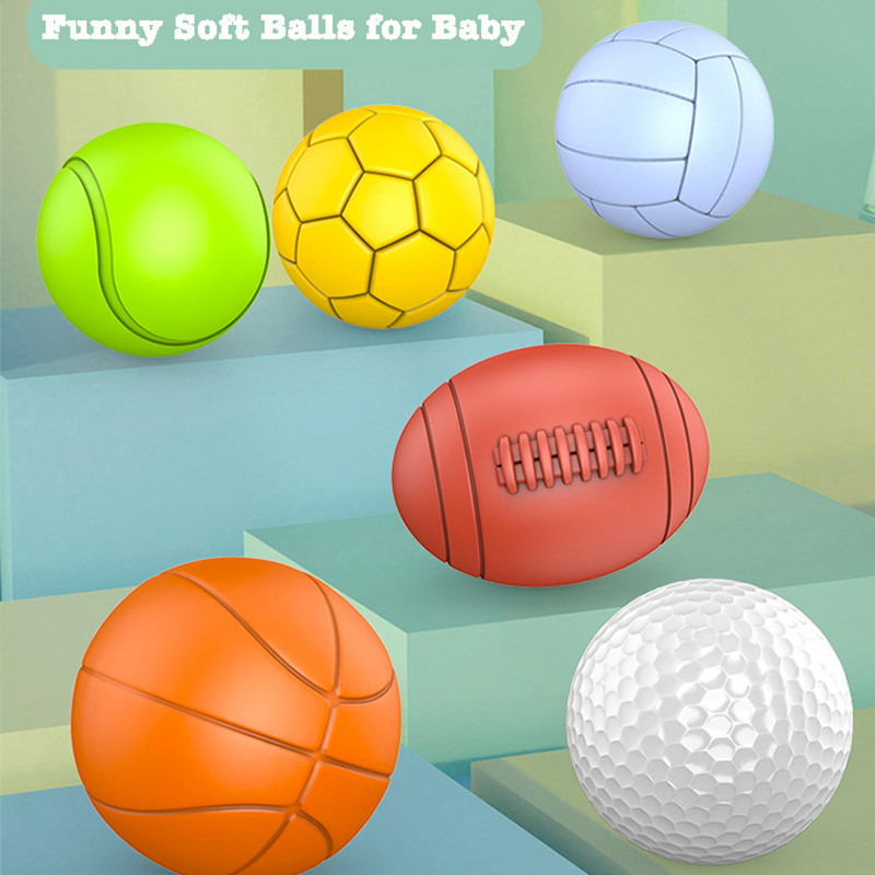 

Funny Soft Balls Baby Football Basketball Tennis Golf Volleyball Toys Montessori Toddlers Early Education Building Play Toy Kids