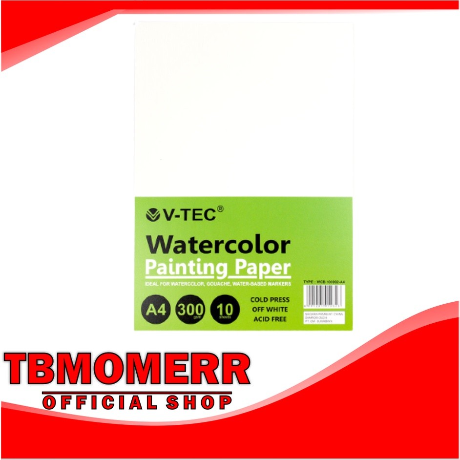 

TBMO WATER COLOUR PAINTING PAPER WCB 103002 10SHEETS/300GR UK.A4 V-TEC