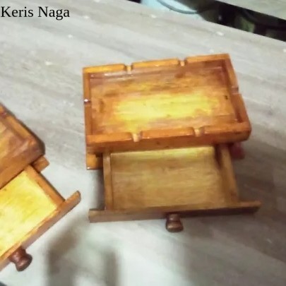 asbak kayu dengan laci-asbak kayu laci ukuran sedang-asbak laci murah LFS3