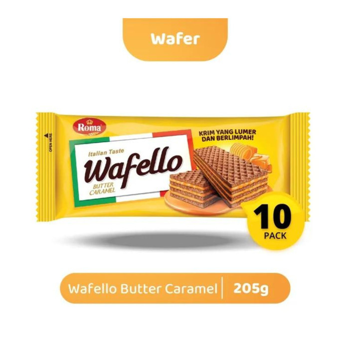 

Roma Wafello Butter Caramel 17 gram*10PCS / Wafer krim caramel