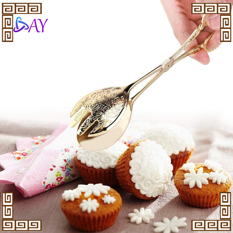 Capitan Kue Stainless Gold Jepitan Makanan Kue Dessert Klip Kue Fashion