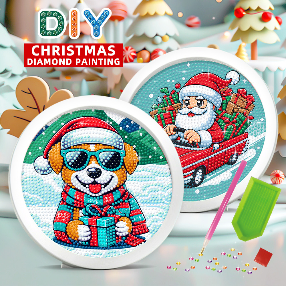 

5D Diamond Art Painting Set - Christmas Pattern with Wooden Frame Crafts - Suitable for 6-12 Years - Painting Set Gifts