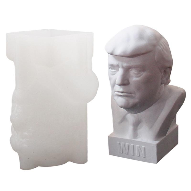 

Mini TrumpStatue Head Soap Candle Silicone Mold Candle Wax Molds Decorating Gypsum Resin Epoxy Crafts Silicone Mould