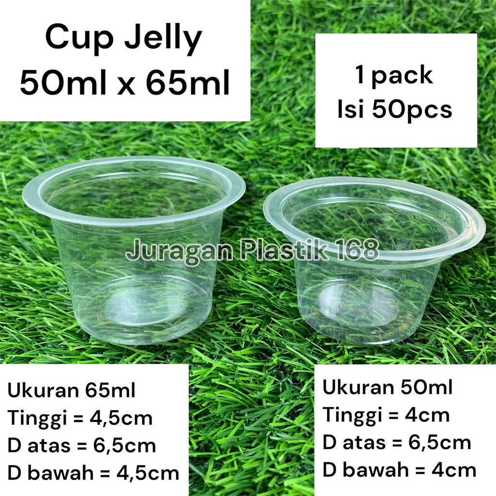 (ISI 50) GELAS PLASTIK 50ML 65ML / CUP JELLY AGAR PUDING KECIL 50 ML 65 ML