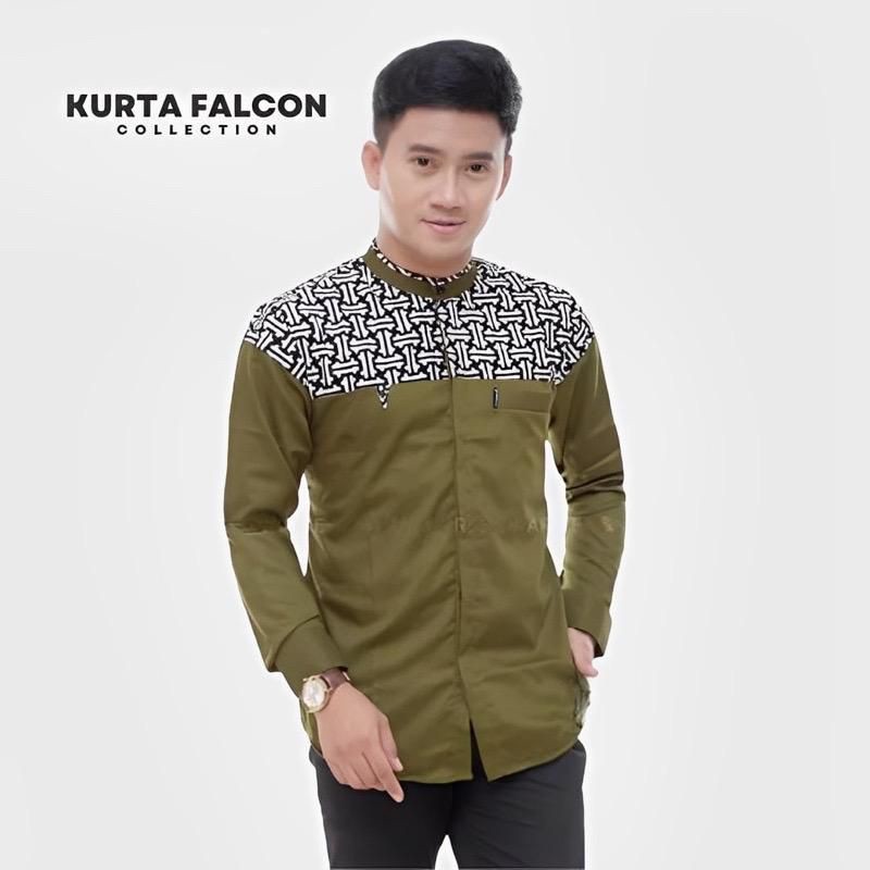 Kms Baju Koko Dewasa Motif Falcon Army Best