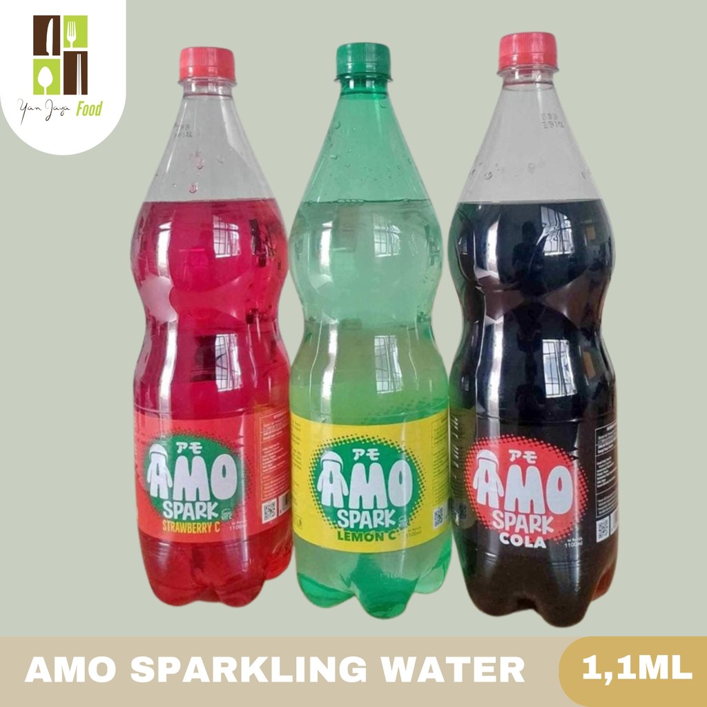 

Amo Minuman Soda Nabati Sparkling / Sparkling Water Minuman Soda Rasa Lemon / Cola / Strawberry / Kemasan 1,1L 1pc