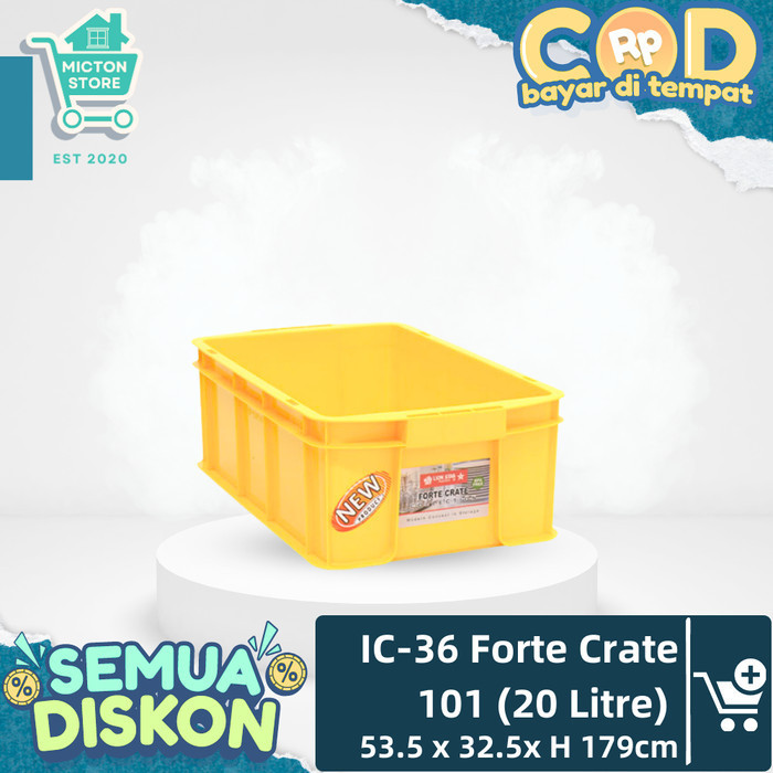 BIGTON LION STAR Keranjang Forte Crate 101 20L Krat Plastik IC-36 Kotak Serbaguna Premium Kokoh Taha