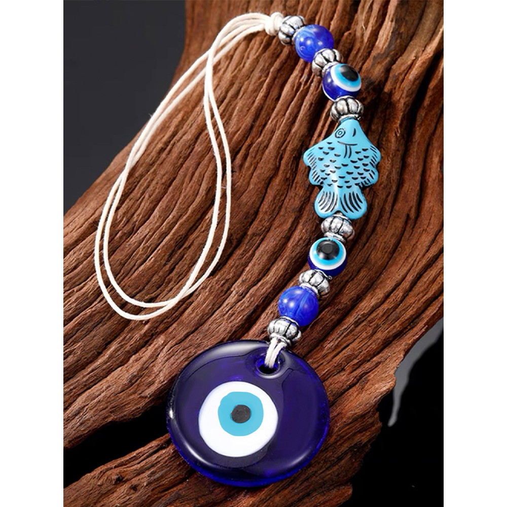 Turkish Evil Eye Hanging Decoration, Glass Blue Evil Eye Pendant, Turkish Nazar Beads - Home Protect