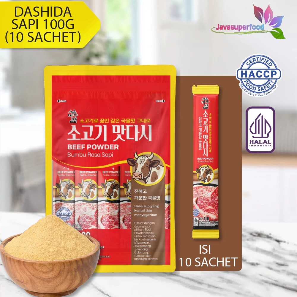 

DASHIDA RASA SAPI 100GR ISI 10 SACHET / SOGOGI DASHIDA SOUP STOCK / KALDU BUBUK SAPI