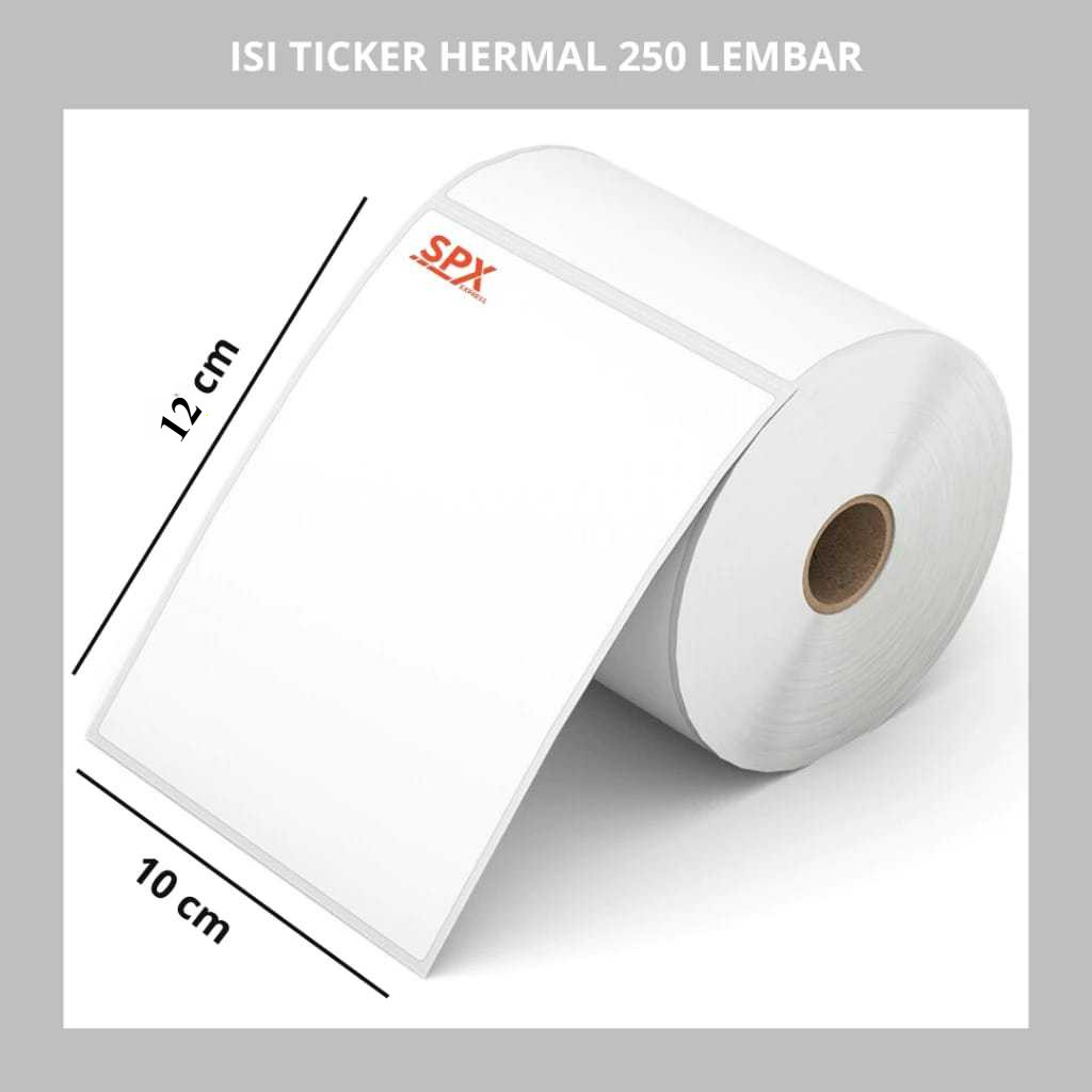 

Kertas Thermal SPX Roll 250 Lembar Kertas Label Printer Ukuran 100 x 120 mm Isi 250 Pcs