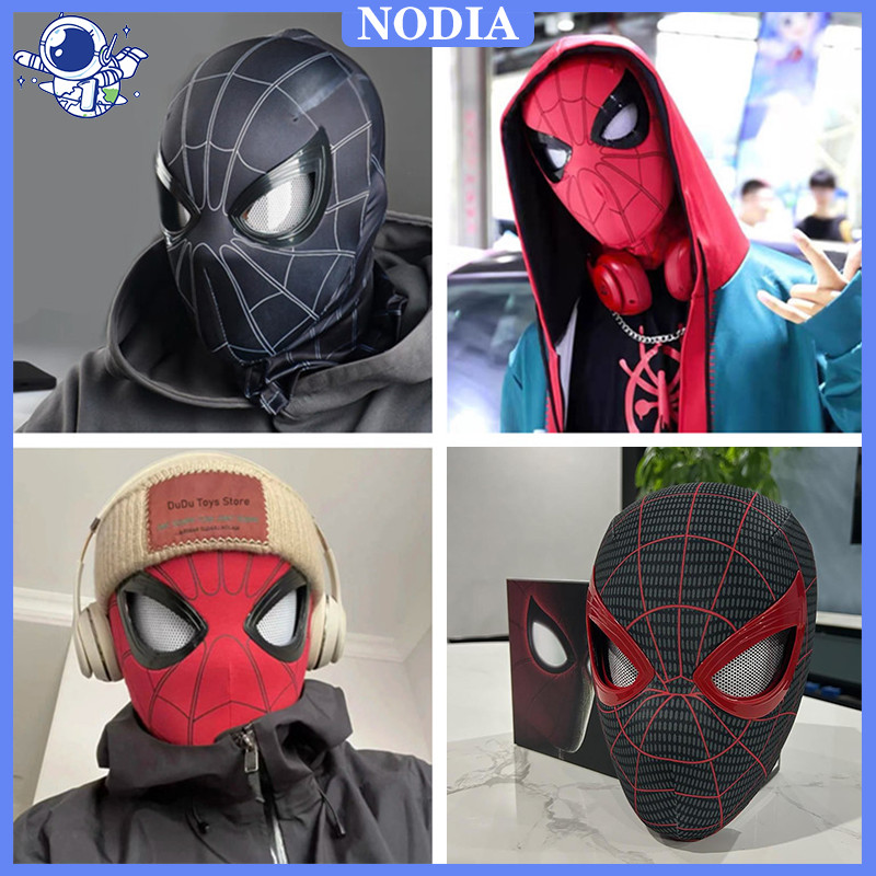 Nodia Toys Bisa BerkedipTopeng Spiderman Mask / Topeng Mask Spiderman Headgear Superhero Chin Contro