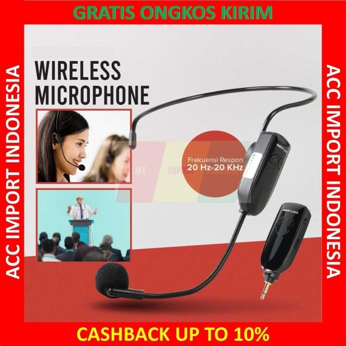 Microphone Wireless 2.4G Headset Office With Transmitter Jack Receiver