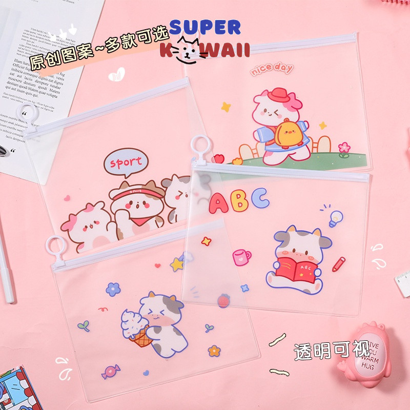 

Super Kawaii - [SK19] Pouch alat tulis transparant bear dompet bening zipper lucu