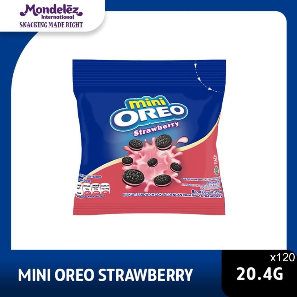 

Mini Oreo Biskuit Strawberry Pcs 20.4g Untuk Traveling x 120 (Family Pack)